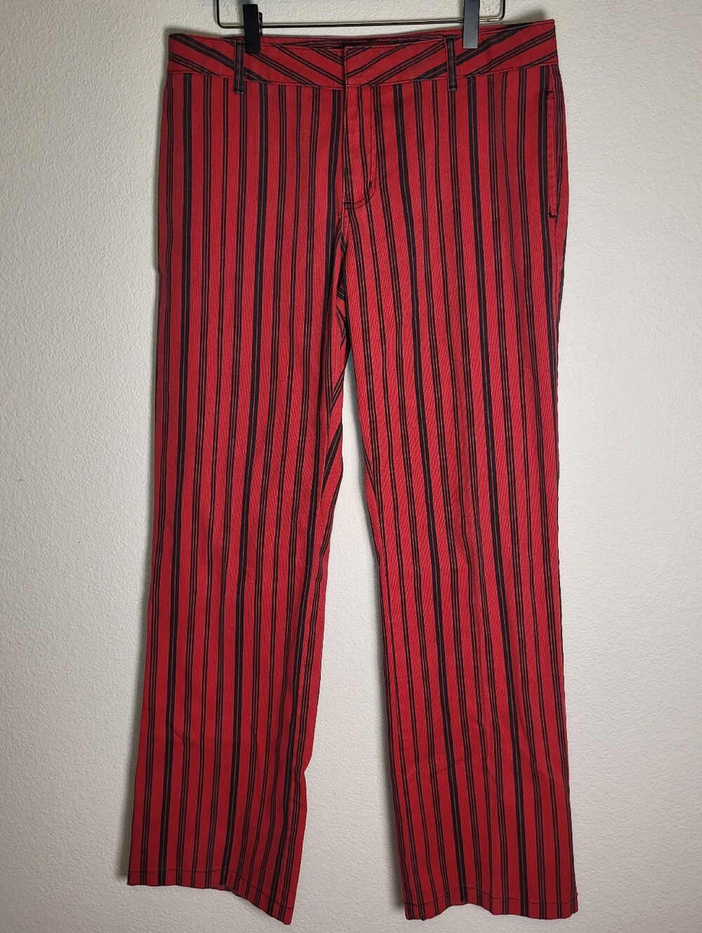 Vintage Dickies Hickory Garage Wear Red with Black Pinstripes Juniors size 13